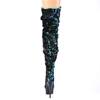 Pleaser - DELIGHT3004 Bottes cuissardes à plateforme - Vert/Noir Product image